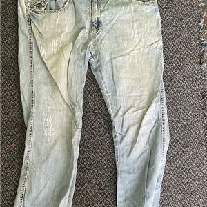 Men's Light Blue Straight Jeans